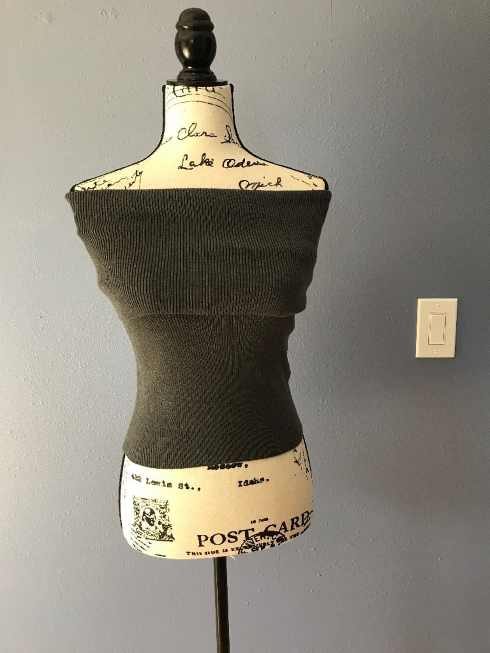 J Crew off the shoulder grey knit top size S